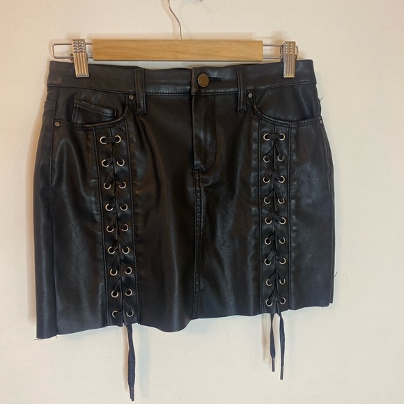 Blank NYC Faux Leather Double Side Braided Mini Skirt - Picture 1 of 6